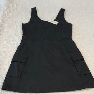 Outdoor Voices Black Sleeveless Athletic Dress with Pocket Flaps